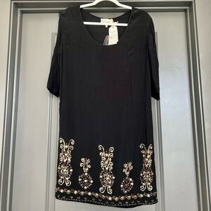 NWT Cleobella Embellished Tunic Black Size XS